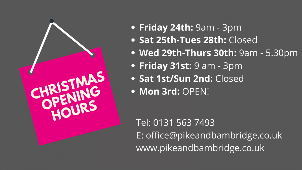 P+B festive opening hours